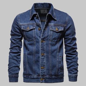 Coton Denim veste hommes décontracté couleur unie revers simple boutonnage jean veste hommes printemps Slim Fit qualité hommes vestes 240113
