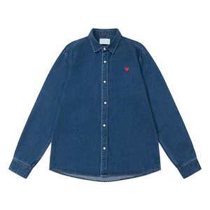 Amis Cotton Denim Mente pour hommes à manches longues à manches à manches longues de haute qualité Version lâche décontractée pour hommes Love Modèle de broderie de conception de la broderie 2024 Coat de printemps