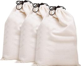 Cotton Drawtring Storage Bag Chritm Wedding Gift DIY Plain Pouch Reuable Home Organize Dutbag 0507