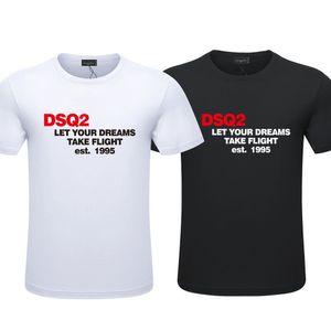 Algodón DSQ2 letra impresa manga corta moda DSQ2 camisetas de hombre estilo de verano dsq letra d2 diseño personalizado camiseta pantalones cortos