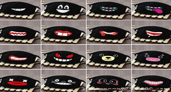 Marabla de cara a prueba de polvo de algodón Marca de anime de anime Mujeres de dientes de los tiempos de mufle Mufla de la cara máscaras creativas negras Ljja38229926632