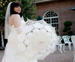 Paraguas de encaje antiguo bordado de algodón Sombrillas para boda novia dama de honor accesorios po 12 Uds lote Wholes2192715