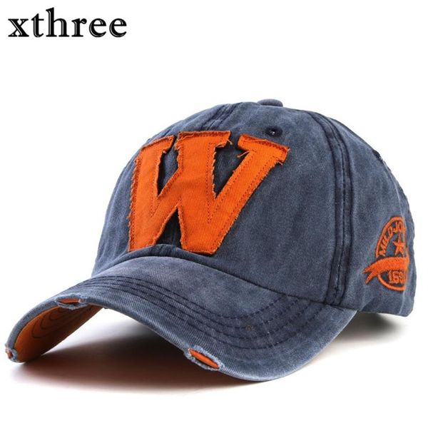 Bordado de algodón letra W gorra de béisbol gorras snapback gorra de hueso ajustada para hombres sombreros personalizados 296p