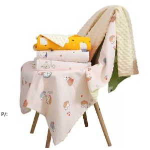 Couvertures en coton imprimées de fleurs, confortables pour bébé, couvertures de sieste douces pour enfants, directement lavées, couette de maternelle