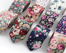 Corbata de flores de algodón Men039s Corbatas florales coloridas Corbata estrecha Paisley Corbata delgada delgada Corbatas estrechas y gruesas T2008052050057