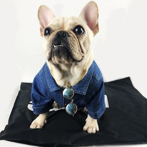 Algodón Bulldog francés Chaqueta fresca Ropa para perros para perros pequeños Ropa Pug Denim Coat Puppy Disfraz PC1321 T200710