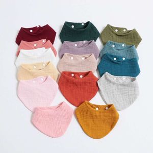 Bavoirs en gaze de coton pour bébés, Triangle réglable, serviette de salive pour nouveau-nés, bavoir en tissu pour bébés garçons, écharpe en tissu, cadeau de réception-cadeau pour bébé