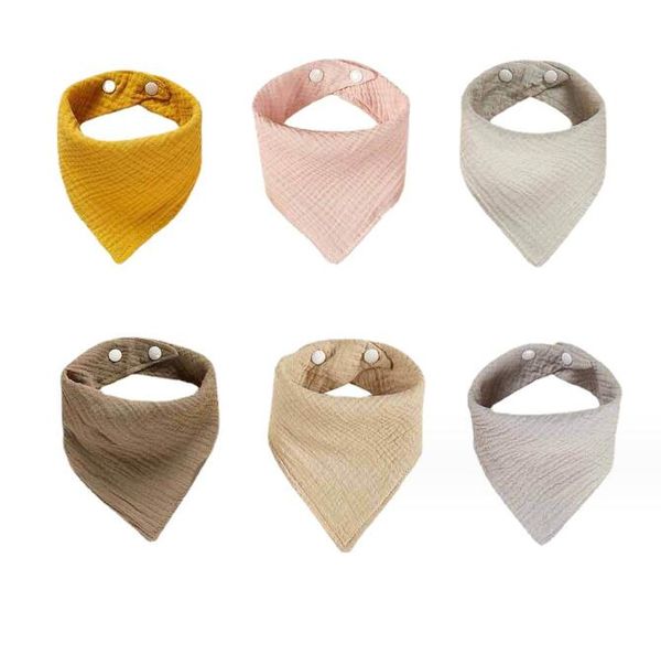 Baberos de gasa de algodón para bebé, toalla de Saliva triangular ajustable para recién nacidos, pañuelo para niños pequeños, babero, bufanda de tela para eructar, regalo para Baby Shower