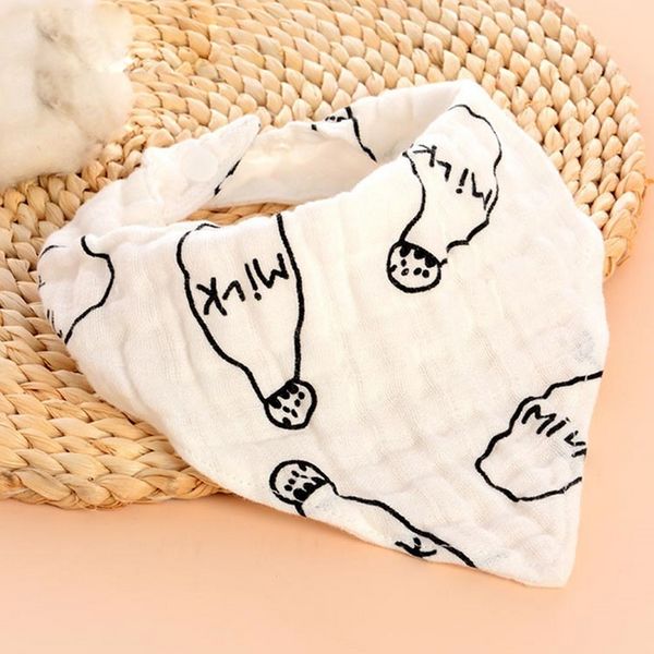 Coton gaze Triangle bébé Bandana bavoir doux respirant bave bavoir réglable déjeuner alimentation bavoir burp chiffons prix de gros