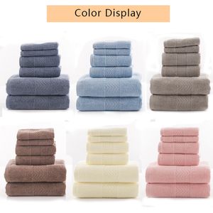 Serviette de bain en coton gris 6pcs / set une serviette de couleur unie douce cadeaux de fête de vacances hôtel fournitures pour la maison enfants adultes 74bs Q2