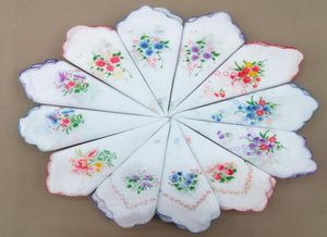 Pañuelo de algodón floral bordado moda mujer pañuelos flor dama pañuelos mini squarescarf boutique bolsillo toalla hhc66275145