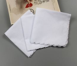 Cotton Handkerchief Towels Cutter DIY Blank scallop Handkerchief Party Decoration Cloth Napkins Craft Vintage