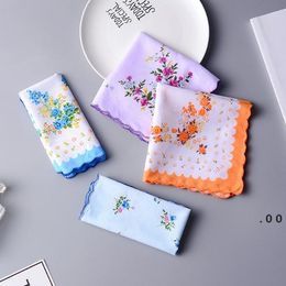 Cotton Handkerchief Towels Cutter Ladies Floral Handkerchief Party Decoration Cloth Napkins Craft Vintage Hanky Oman Gifts EWB13005