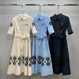 Coton Heavy Industry Hollow Out Broidery Craft Cold Cold Medile Manched Mandle Swing Robe