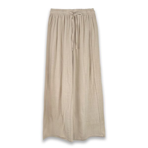 Pantalon à jambes larges en coton et chanvre pour femmes, jupe fine flottante d'été, nouveau pantalon décontracté drapé taille haute avec bretelles