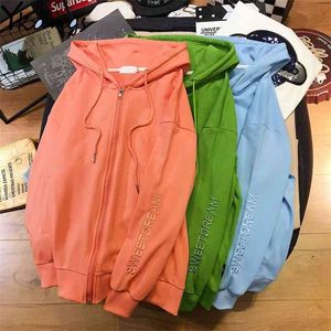 Katoen Hoge Kwaliteit Vrouwen Hoodies Sweatshirt Koreaanse Casual Solid Losse Jas Vrouwelijke Harajuku Wild Lange Mouw Kleding Streetwear 210421