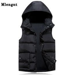 Katoenen Hoodie Vest Voor Mannen Winter Warme Dikke Casual Windjack Kinderen 3 Kleuren Rode Mouwloze Jas Mannelijke Klassieke Vest 201126