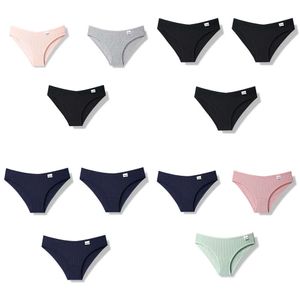 Cotton Julexy Sexy Panties For Women Underpants Briefes Sous-vêtements Plus taille pantys Lingerie 3PCS / SET 8 COULEUR COLLE 220311