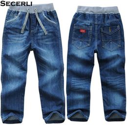 Katoen kinderen jongens broek broek 2 tot 14 y kinderen jeans denim lente herfst casual elastische taille 2111102