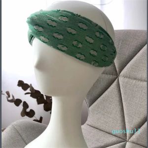 Katoen gebreide hoofdband voor vrouwen Designer Girls Pink groene bloemen gedrukte tulband sport yoga haarbanden retro headwraps hoofd sjaalcadeau