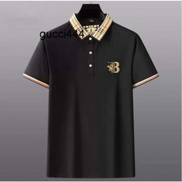 Coton Letter Burberes Burbreries Tshirt Burberrries Polo Birberroie ShortSleeved Luxury broderie Polo Fashion Shirt HalfSleeved Summer S Mens Swmz