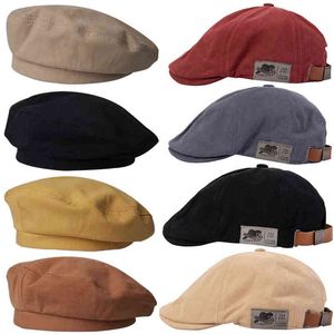 Lettre de coton octogonale avant chapeau automne hiver bérets chapeaux peintre britannique chapeau rue militaire béret femmes fille casquettes J220722