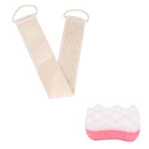 Brosses en coton et lin, serviettes de bain, exfoliantes, gommage du dos, Massage corporel, douche, épurateur Flexible, nettoyage de la peau