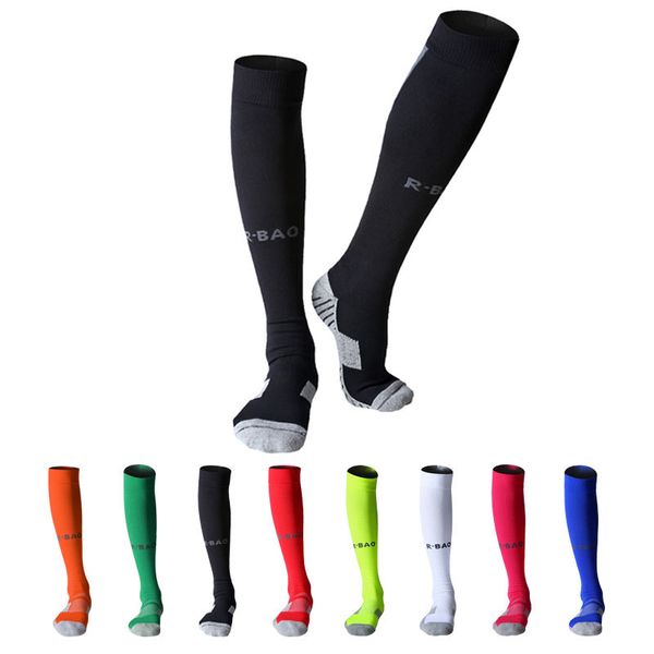 Coton Long Soccer Soccer Tocors Sports Team Compression Chaussettes de compression High Football Socks Bottom For Unisexe Adult Youth
