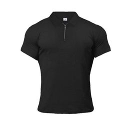 Algodón hombres polo camiseta tops moda moda más tamaño manga corta gimnasio fitness fitness homme camisa