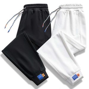 Cotton heren casual broek lente/zomer dunne 2024 Nieuwe pure katoenen sportbroek stropdas voeten negen puntwachtbroek