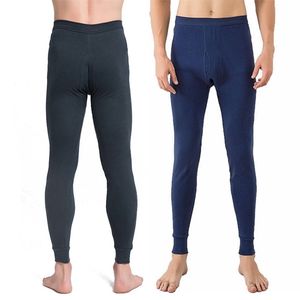 Algodón Hombres Long Johns Pantalones térmicos cálidos Transpirable debajo de los pantalones Color sólido Ropa interior térmica Hombres Ropa de dormir Transpirable 210910