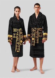 Katoen Heren Dames Badjas Nachtkleding Lang gewaad Designer Letterprint Koppels Slaapjas mode Nachtjapon Winter Warm Unisex Pyjama Hoge kwaliteit L6