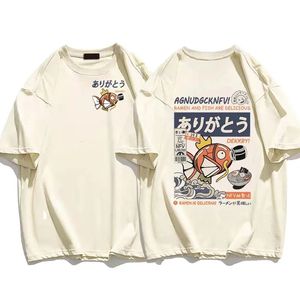 Coton Mens Tshirt Casual Short Sports Fitness Top Top Retro T-shirt pour hommes Fish Cat Cat Tshirts Summer 240513