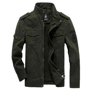 Katoen Militaire Jas Mannen Herfst Soldier MA-1 Stijl Leger Jassen Mannelijk Merk Slothing Mens Bomber Jassen Plus Size M-6XL 211110