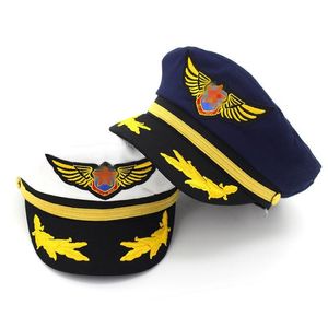 Coton Marine Chapeau Casquette pour Hommes Femmes Enfants Mode Plat Armée Casquette Marin Chapeau Capitaine Uniforme Casquette Garçons Filles Pilote Casquettes Réglable255Y