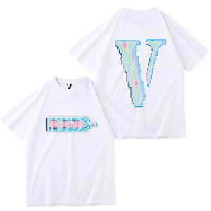 Coton New Summer Designer Loose T-shirt Fashion Brand Top casual vlone Manches courtes Vêtements de luxe Street Shirt Polyvalent Hip Hop Style