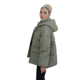 Algodão acolchoado feminino inserções soltas emagrecimento e quente manga comprida pão jaqueta estilo curto e preguiçoso para baixo jaqueta de algodão inverno 6IJA3