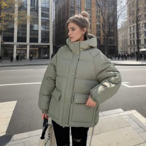 Cotton padded women's insets loose slimming and warm long sleeved bread jacket short and lazy style down cotton jacket winter