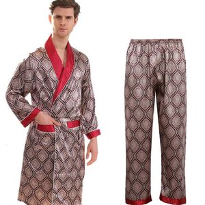 Coton Pyjama Set 7xl Deux pièces pour hommes shorts de salle de bain Set Silk Pyjamas Mens Kimono Ménage doux et confortable Bathrobe de sommeil 240508