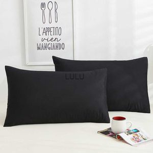 Funda de almohada de algodón Funda de almohada de color sólido Ropa de cama Funda de almohada negra Sobre Funda de almohada personalizada Funda 40x60 40x70 50x70 HKD230825 HKD230825