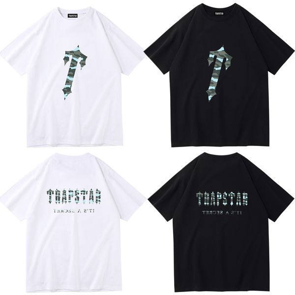 Plant de coton Trapstar T-shirt pour homme à manches courtes Mode Homme London Street Polyvalent Coton Confortable Couple Personnalité Sous-couche