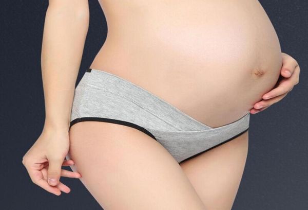 Bragas de algodón para embarazadas, ropa interior de maternidad en forma de U, bragas de embarazo de cintura baja, ropa de mujer 4357369