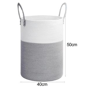 Katoenen touw wasmand Vuile kleren opbergen Grote capaciteit Geweven voor huis of badkamer 240401