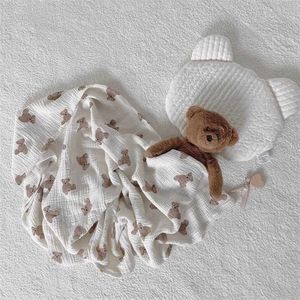 Katoenen S geboren Zachte Biologische Katoen Musine Swaddle Wrap Feeding Burp Doek Sjaal Baby Stuff 211023