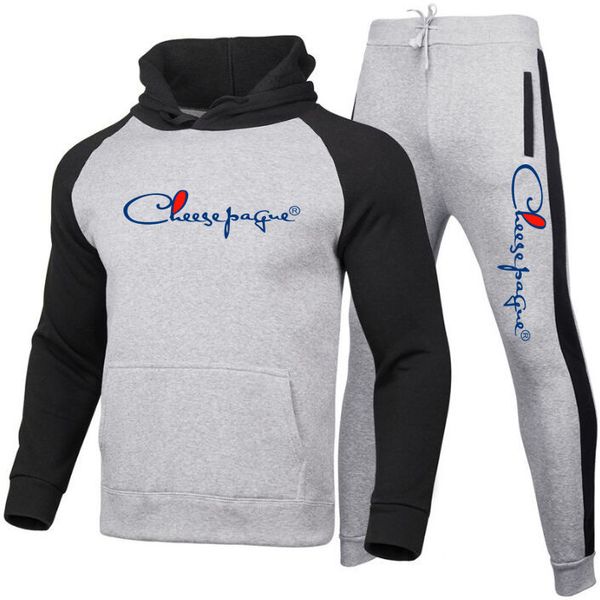 Coton vente hommes/femmes marque survêtement hoodies + pantalon pour automne hiver hiver streetwear ensembles assortis chandails pantalons de survêtement