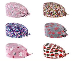 Chapeaux de gommage en coton bandeau imprimé casquette de gommage réglable casquettes d'opération chapeau de travail lavable Bonnets pour femmes 9 styles KimterC102F4383925