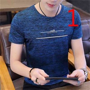 Katoenen T-shirt met korte mouwen Mannelijke Zomer Tij Merk Heren Koreaanse versie 210420