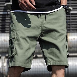 Katoen shorts mannen zomer mode multi -zakken bermudas mannelijke kleding streetwear plus size dunne 6xl 7xl 220714