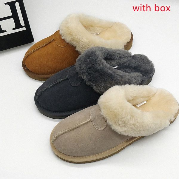 pantoufles de coton Sandales hommes femmes bottes de neige chaud décontracté pyjama d'intérieur vêtements de fête coton antidérapant glisser chaussures pour femmes de grande taille avec boîte