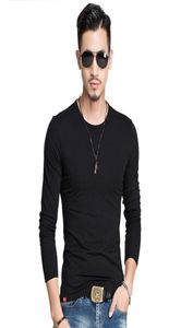 Cotton Spring Fashion Brand Oneck Slim Fit Long Sleeve T -shirt Men Trend Casual Mens T -shirt Koreaanse t Shirts Solid2695478